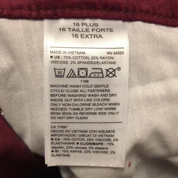 Old Navy Girl’s Rockstar Super Skinny High Rise Velvet Pants Size 16 Plus - Picture 10 of 11